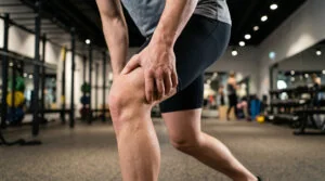 Active adult experiencing knee pain from post-traumatic arthritis